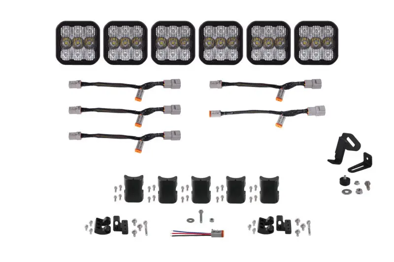 Diode Dynamics Ss5 Pro Universal Crosslink 6-Pod Lightbar - White Combo 1