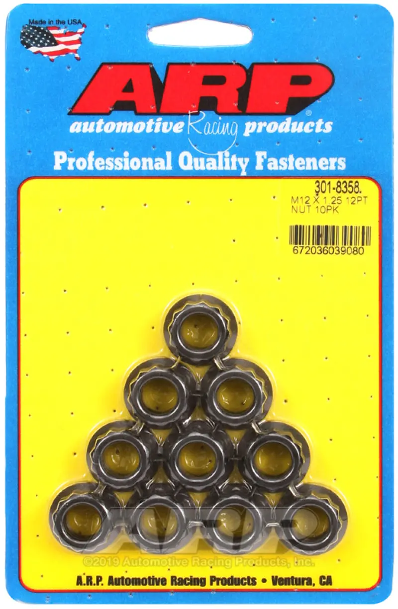 Arp M12 X 1.25 12-Point Nut Kit (Pack Of 10) 1