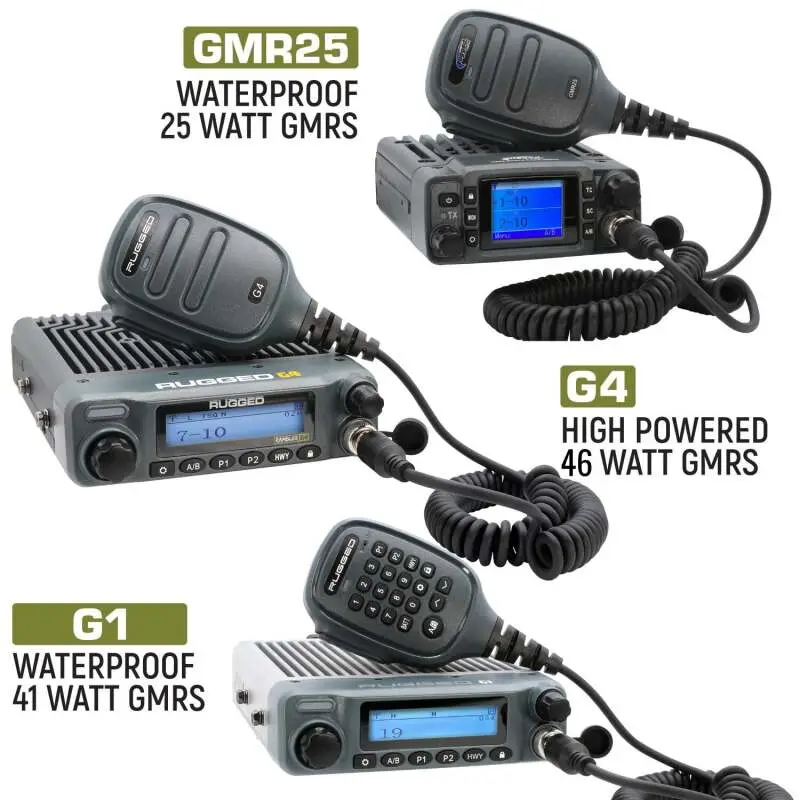 Rugged Radios Jeep Wrangler Jl/Jlu/Gladiator Jt 2-Way Gmrs Radio Kit 41 Watt - G1 Waterproof 1