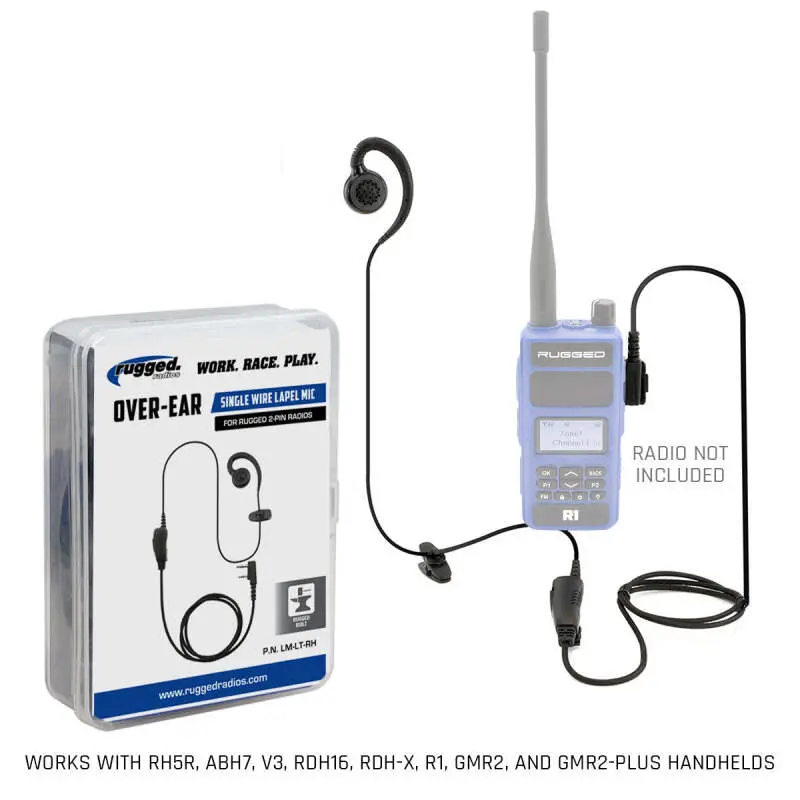 Rugged Radios Lapel Mic - 1 Wire With Ear Hook For Handheld Radios 1