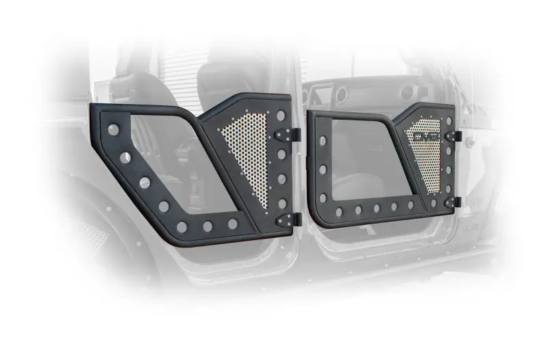 Dv8 Offroad Jeep 18+ Wrangler Jl / 20+ Gladiator Jt Front Rock Doors W/ Perforated Aluminum Mesh 1