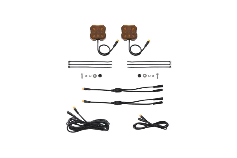 Diode Dynamics Stage Series Single Color Led Rock Light - Amber M8 (2-Pack) 1