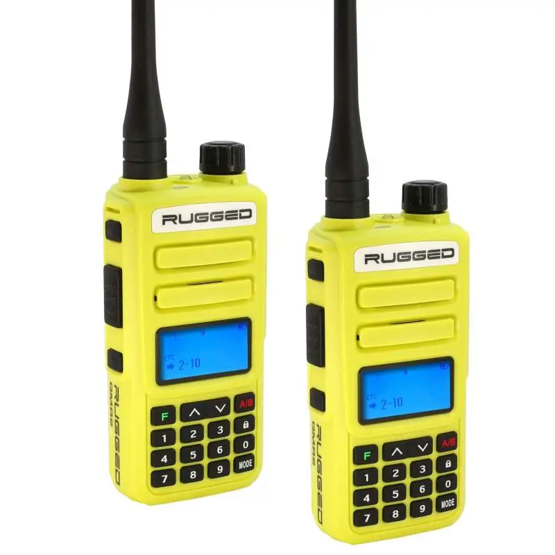 Rugged Radios 2 Pack - Rugged Gmr2 Plus - Gmrs / Frs Two Way Handheld Radios Safety Yellow 1