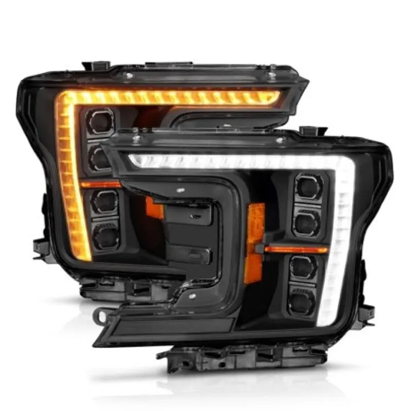 Anzo 18-20 Ford F-150 (W/Factory Halogen) Z-Series Full Led Proj Headlights Init/Seqsig - Pair 1