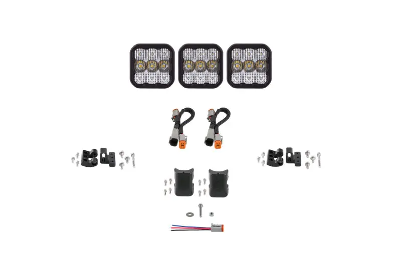 Diode Dynamics Ss5 Pro Universal Crosslink 3-Pod Lightbar - White Combo 1