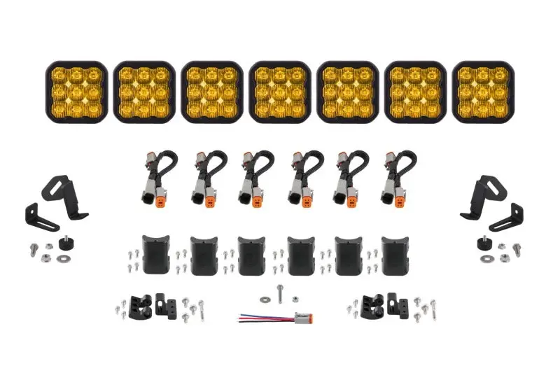 Diode Dynamics Ss5 Sport Universal Crosslink 7-Pod Lightbar - Yellow Driving 1