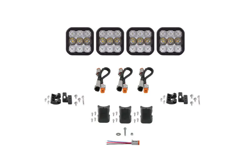 Diode Dynamics Ss5 Sport Universal Crosslink 4-Pod Lightbar - White Combo 1