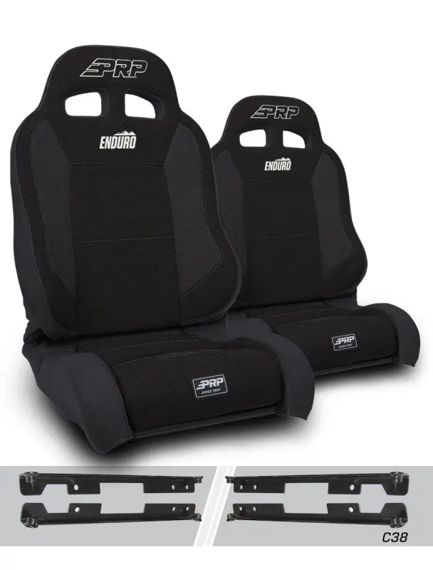 Prp Endurotrek Reclining Suspension Seats Kit For Jeep Wrangler Jk/Jku (Pair) - Black 1