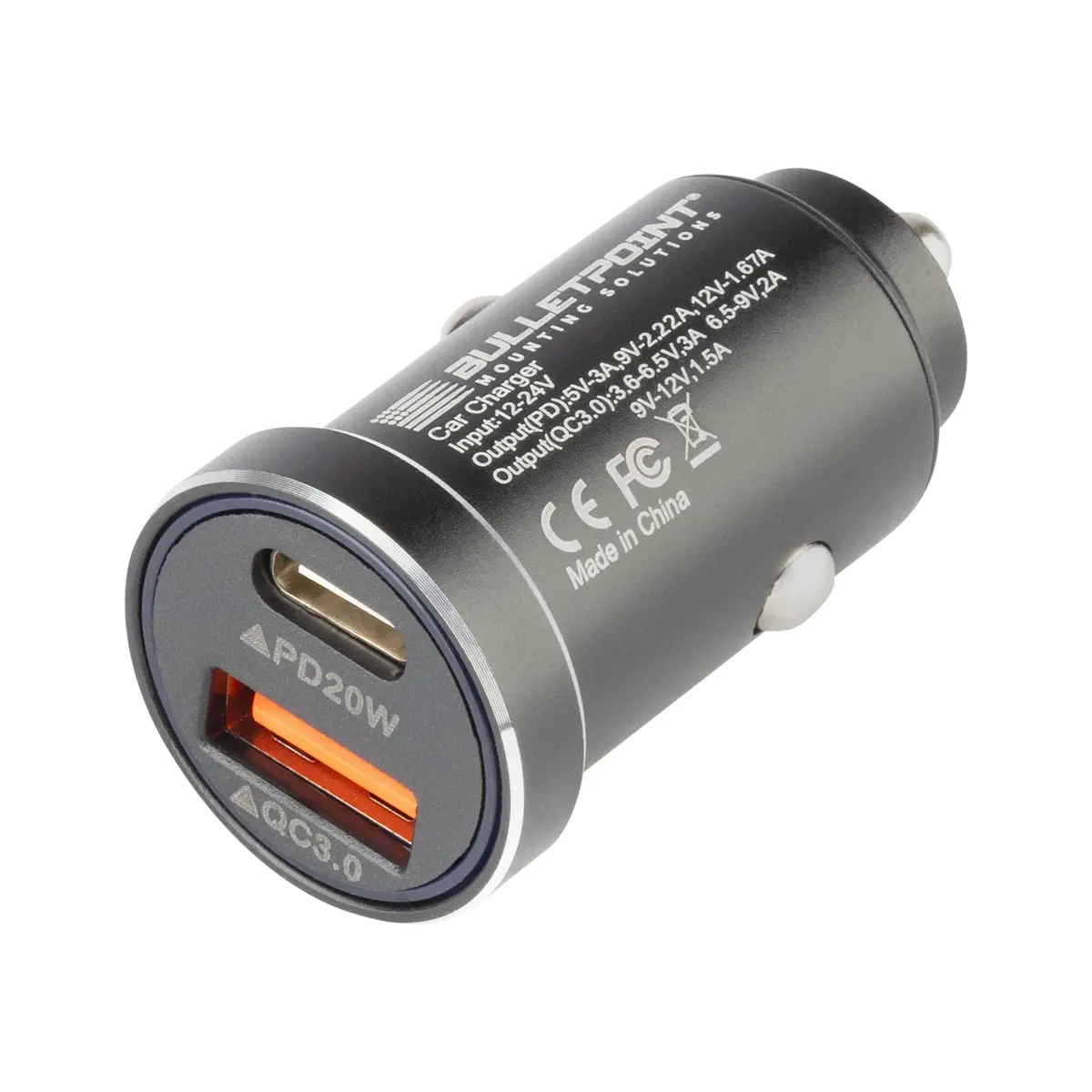 12V Cigarette Lighter Dual Socket Usb-C + Usb Qc 3.0 Power Adapter 1