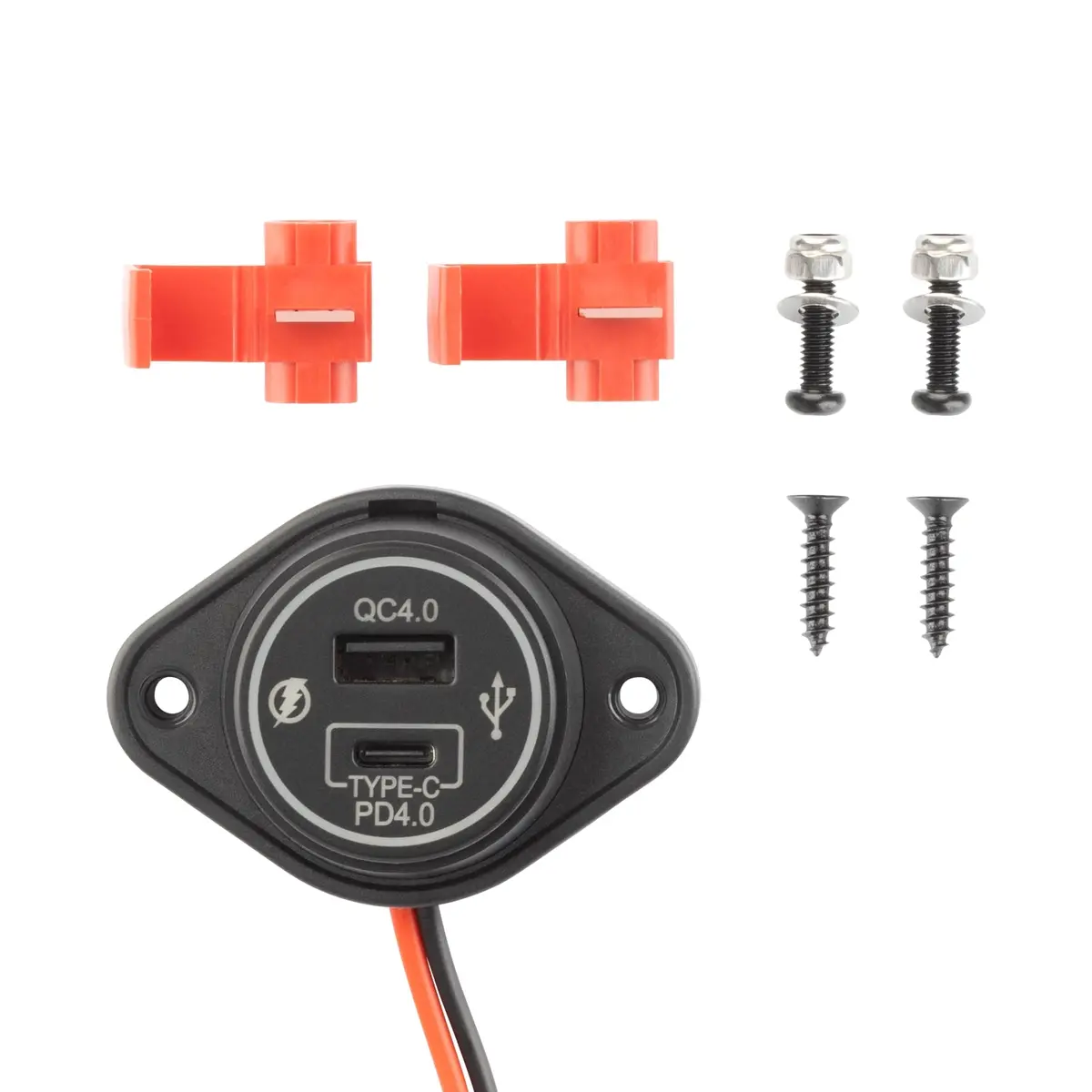 12V Power Supply To Dual Port Usb-C + Usb-A Qc 4.0 Kit 1
