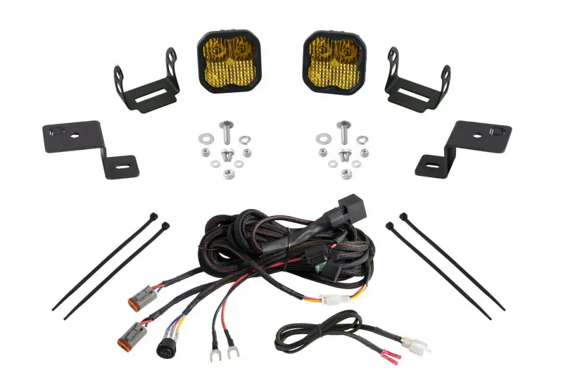 Diode Dynamics 21-22 Ford F-150 Ss3 Stage Series Backlit Ditch Light Kit - Yellow Pro Combo 1