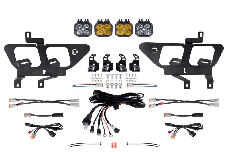 Diode Dynamics 21-22 Ford F-150 Ss3 Led Fog Pocket Kit - Yellow Sport 1