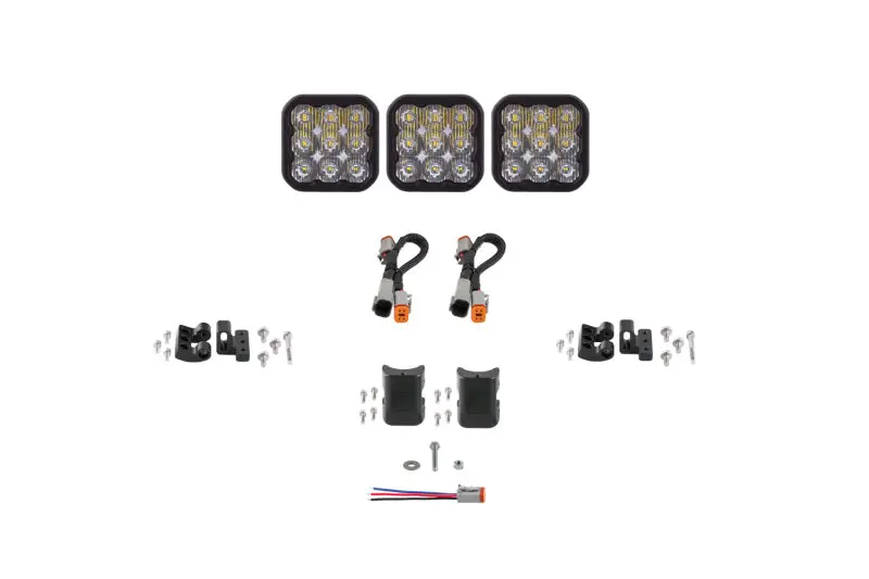 Diode Dynamics Ss5 Sport Universal Crosslink 3-Pod Lightbar - White Driving 1