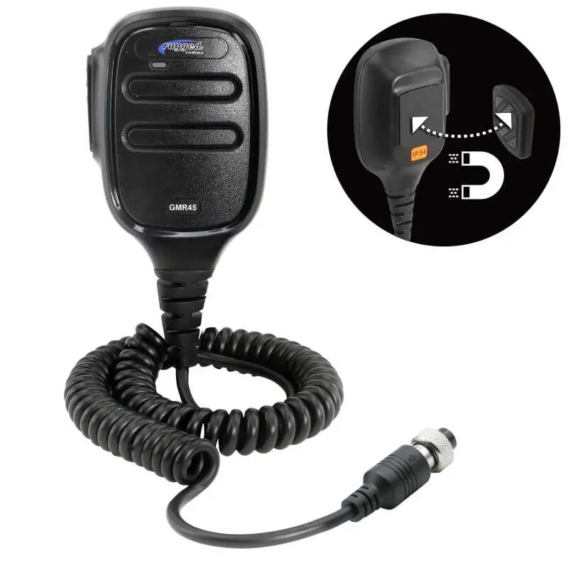 Rugged Radios Hand Mic For Gmr45 Mobile Radio With Scosche Magicmount 1