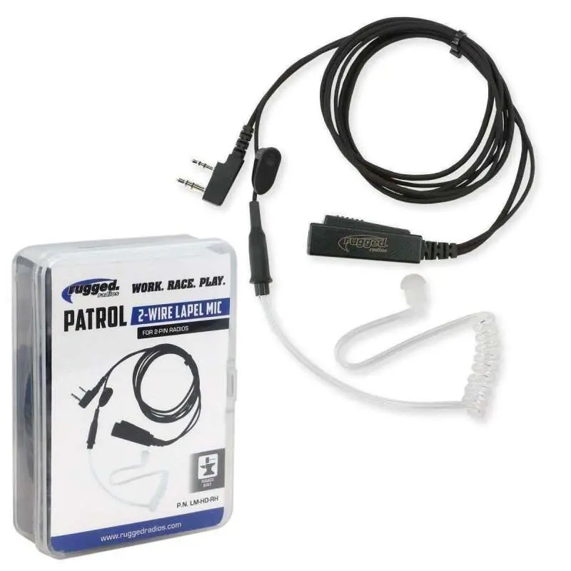 Rugged Radios Lapel Mic - 2 Wire With Acoustic Tube For Handheld Radios 1