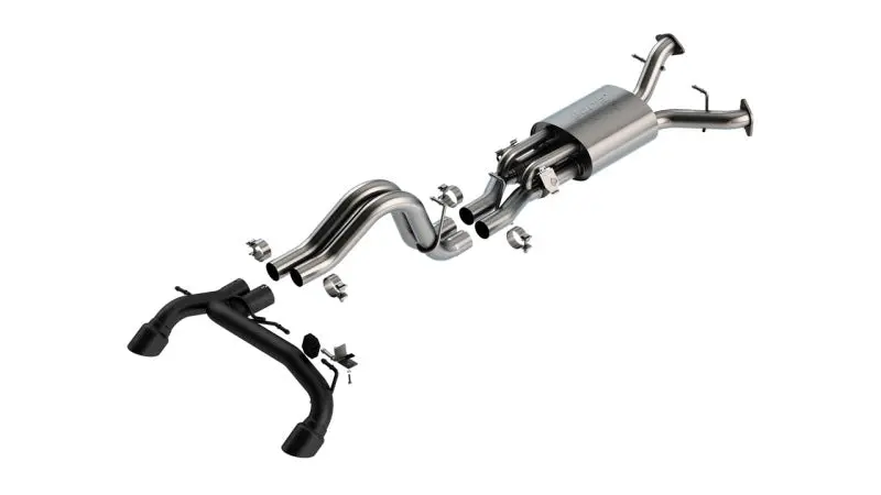 Borla 22-24 Ford Bronco Raptor V6 Turbo At 2Wd / 4Wd Atak Catback Exhaust W/ 4In Black Coated Tips 1