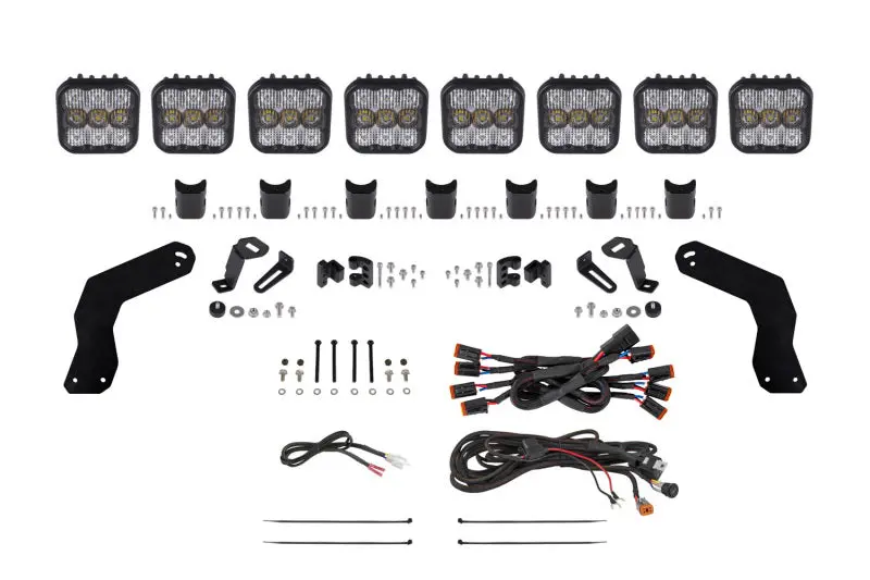 Diode Dynamics 17-24 Can-Am Maverick X3 Ss5 Pro Crosslink Roof Lightbar Kit - White Combo 1