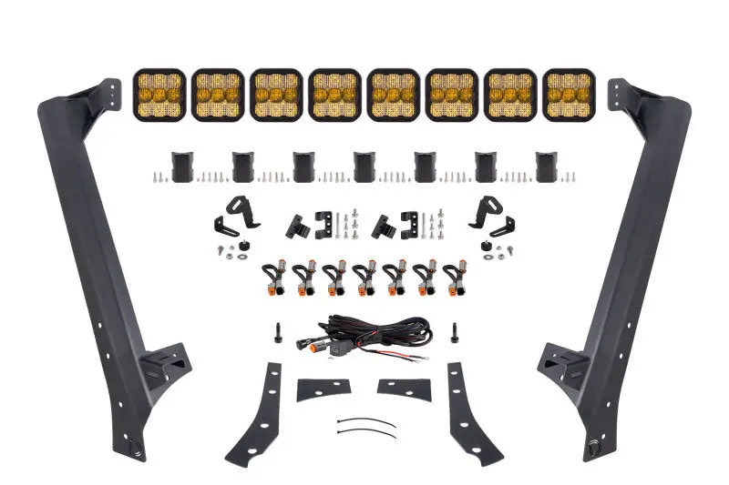 Diode Dynamics Jeep Jk Ss5 Sport Crosslink Windshield - Yellow Combo Lightbar Kit 1