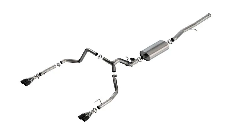 Borla 2024 Chevy Silverado 1500 6.2L V8 Touring Catback Exhaust W/ Simulator - Black Chrome 1