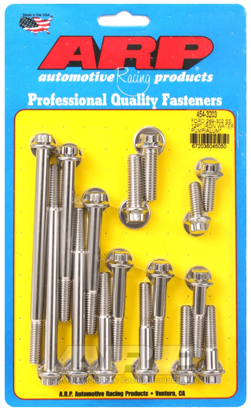 Arp Ford 289-302 Ss 12Pt Iron Water Pump And Front Cover Bolt Kit 1