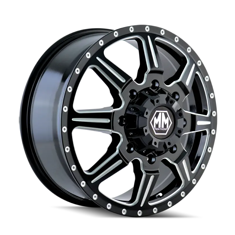 Mayhem Monstir 17X6.5 Front Wheel – 8X210 Bolt Pattern, 134Mm Backspace, Black/Milled Spokes 1