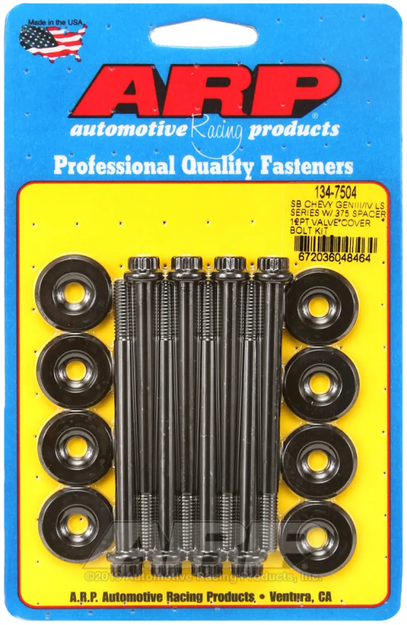 Arp Small Block Chevy Geniii/Iv Ls Series .375 Spacer 12Pt Valve Cover Bolt Kit - Black 2