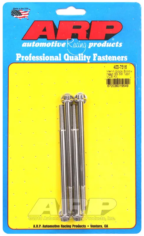 Arp Merlin Block Brodix Head Sb 12Pt Valve Cover Bolt Kit 1