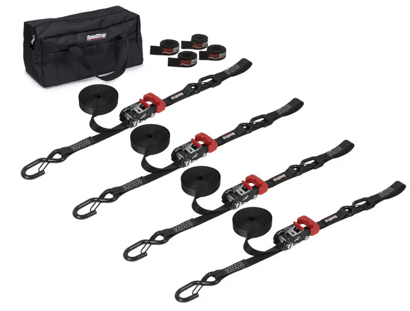 Speedstrap 1In Heavy Duty Motorcycle/Atv Tie-Down Kit - Black 1