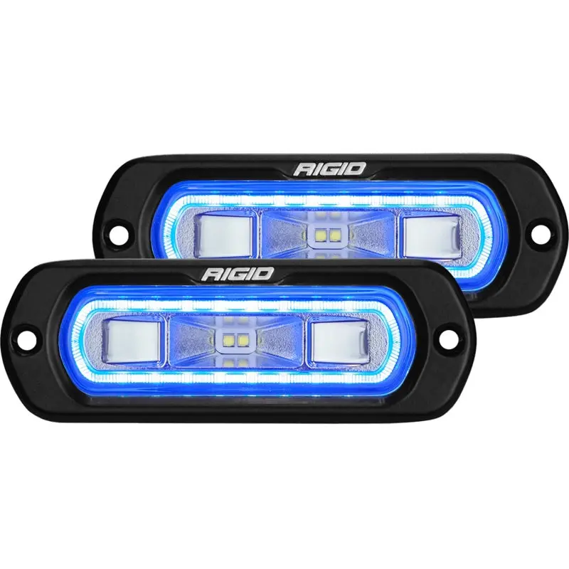 Rigid Sr-L Series Flush-Mount Led Spreader Light Pair With Blue Halo Ring – Universal Fit 1