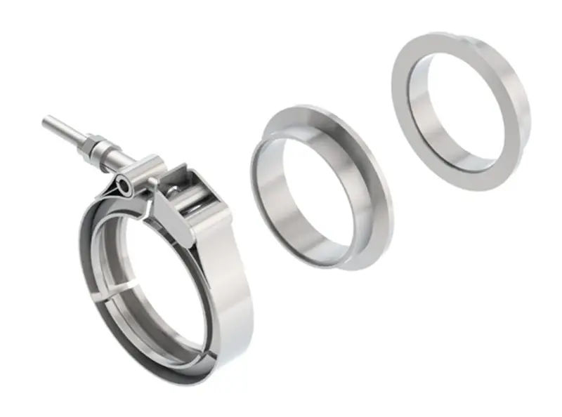 Borla Universal 2.5In Stainless Steel 3Pc V-Band Clamp W/ Male And Female Flanges 1