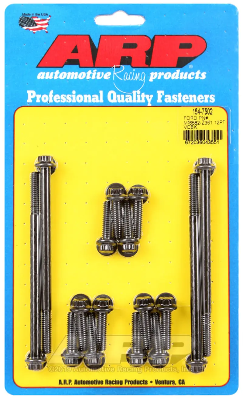 Arp Small Block Ford Valve Cover 12Pt Bolt Kit (For P/N M-6582-Z351) 1