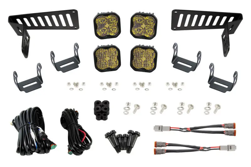 Diode Dynamics 18-21 Jeep Jl Wrangler/Gladiator Ss3 Cowl Led Bracket Kit - Yellow Pro 1