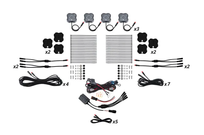 Diode Dynamics Rgbw Rock Light Installer Magnet Mount Kit W/Controller (12-Pack) 1