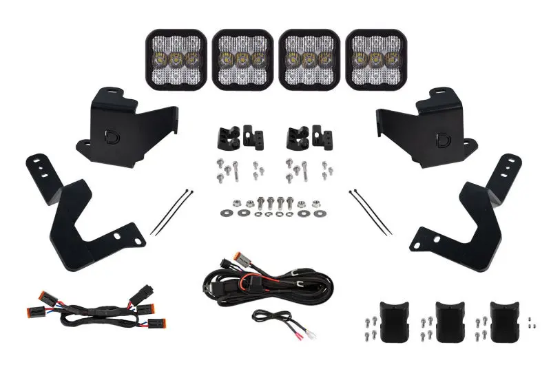Diode Dynamics 2024 Toyota Tacoma Ss5 Grille Crosslink Lightbar Kit - Sport White Combo 1
