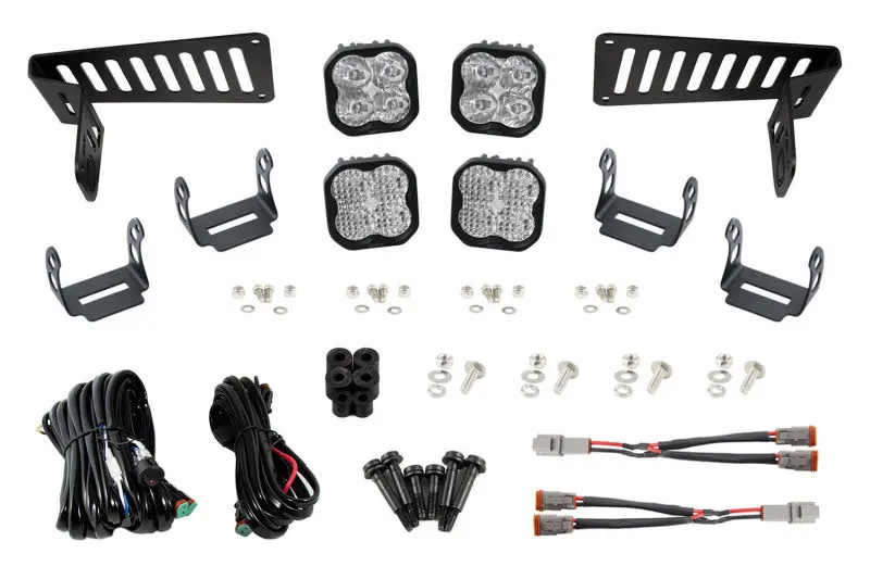 Diode Dynamics 18-21 Jeep Jl Wrangler/Gladiator Ss3 Cowl Led Bracket Kit - White Sport 1