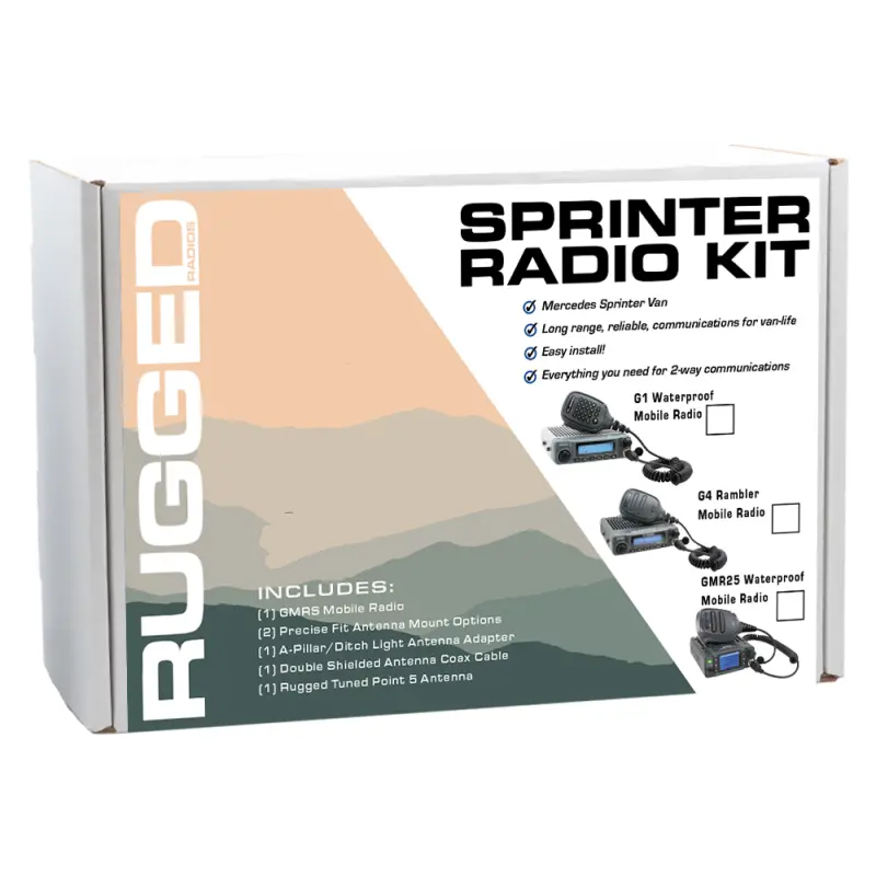 Rugged Radios Mercedes Sprinter Van Two-Way Gmrs Mobile Radio Kit 25 Watt - Gmr25 Waterproof 1