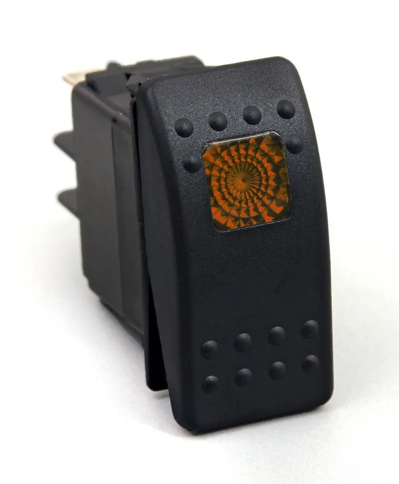 Daystar Rocker Switch Amber Light 20 Amp Single Pole 1