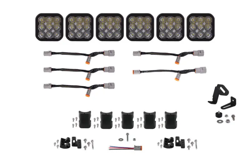 Diode Dynamics Ss5 Pro Universal Crosslink 6-Pod Lightbar - White Driving 1