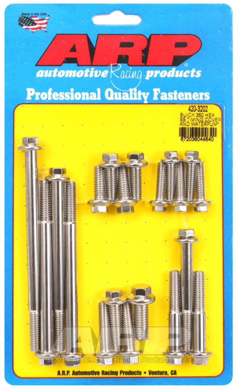 Arp Buick 350 Ss Hex Timing Cover And Water Pump Bolt Kit 1