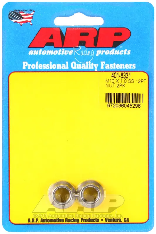 Arp M10 X 1.0 Ss 12Pt Nut Kit (2/Pkg) 1