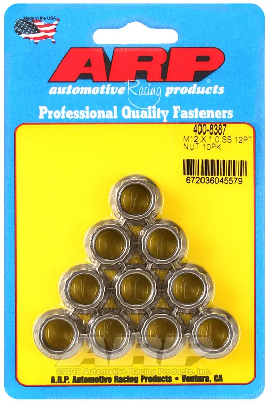 Arp M12 X 1.00 (M14 Wr) Ss 12Pt Nut Kit 1