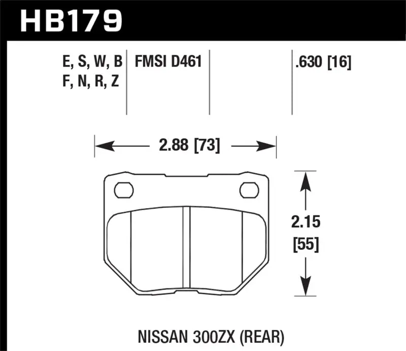 Hawk Hps 5.0 Performance Rear Brake Pads – Compatible With 1989–1996 Nissan 300Zx Base (Non-Turbo) Models 1