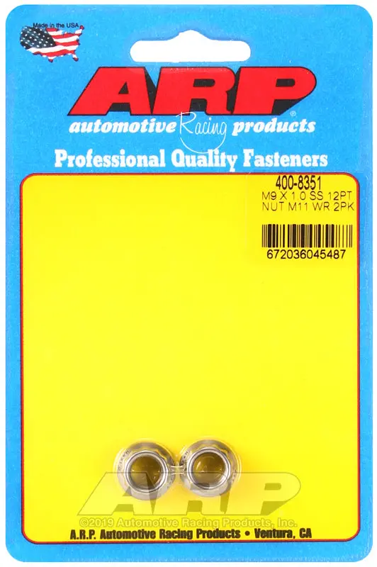 Arp M9 X 1.00 (M11 Wr) Ss 12Pt Nut Kit 1