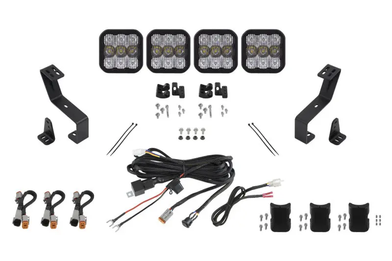 Diode Dynamics Ss5 Grille Crosslink Lightbar Kit For 2019-Present Ram Sport - White Combo 1