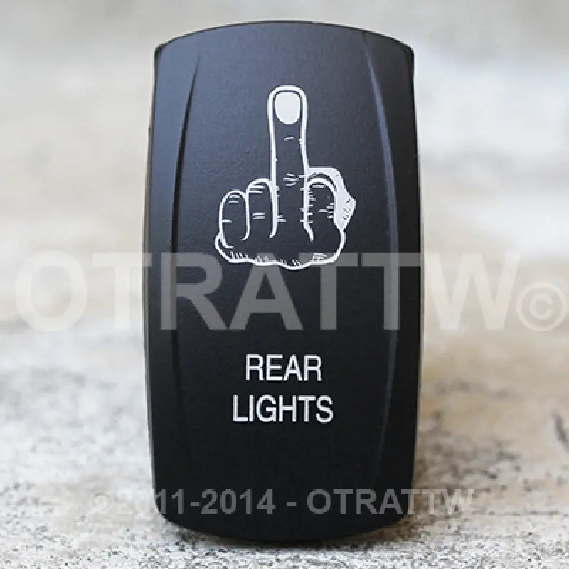 Spod Rocker Rear Lights Using Middle Finger Graphic Switch 1