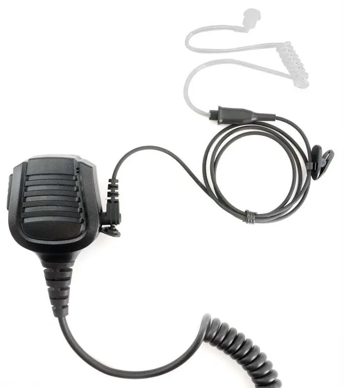 Rugged Radios Patrol Moto Kit - Ear Piece And Hand Mic With R1 (Blue) - Business Band Radio 1