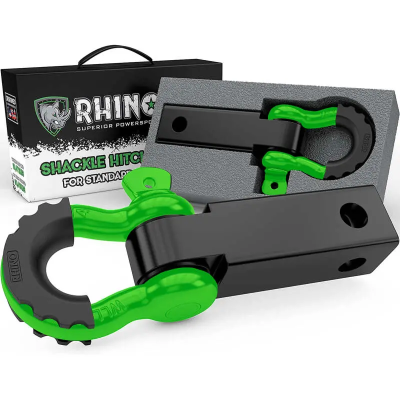 Rhino Usa Shackle Hitch Receiver W/ D-Ring (Green) 1