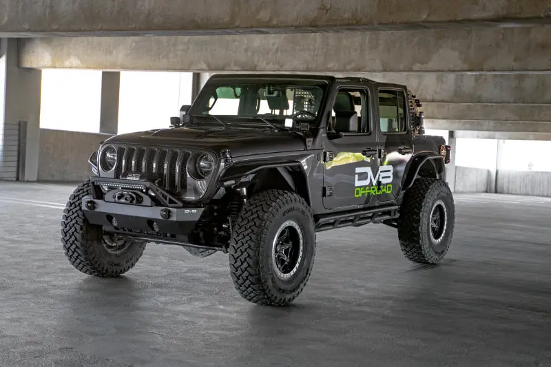 Dv8 Offroad 07-23 Jeep Wrangler/Gladiator Jt/Jk/Jl Fs-25 Stubby Front Bumper W/Plated Bull Bar 1