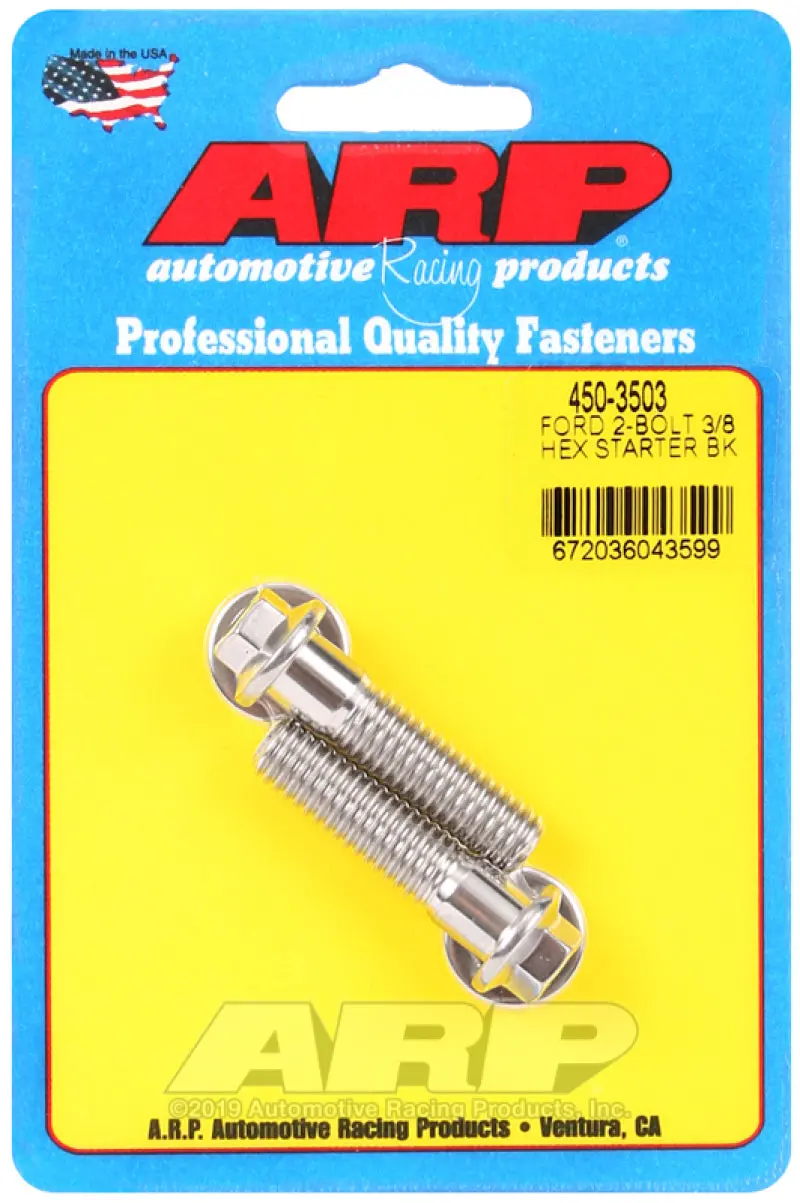 Arp Ford Ss 2-Bolt 3/8In Hex Starter Bolt Kit 1
