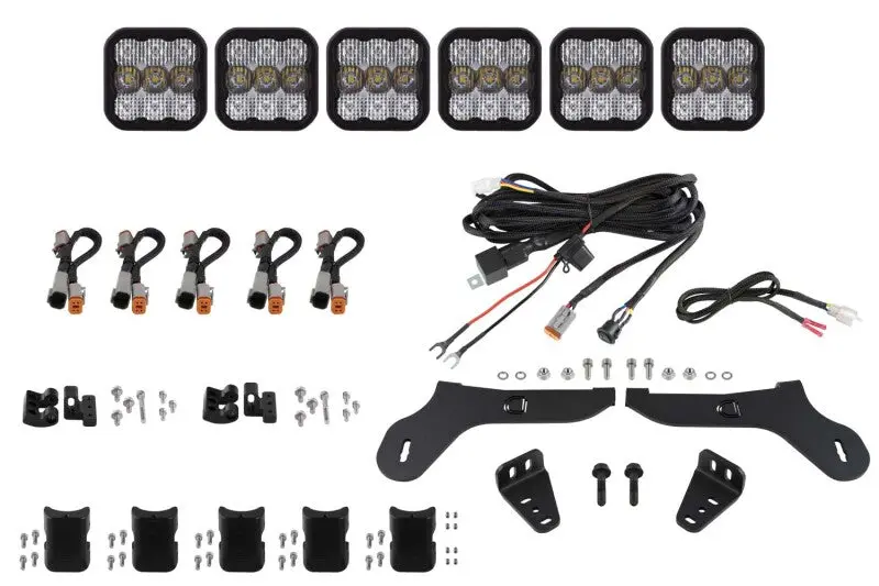 Diode Dynamics 17-20 Ford Raptor Ss5 Grille Crosslink Lightbar Kit Sport - White Combo 1